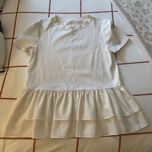 Kate Spade New York Cream Flounce Tee